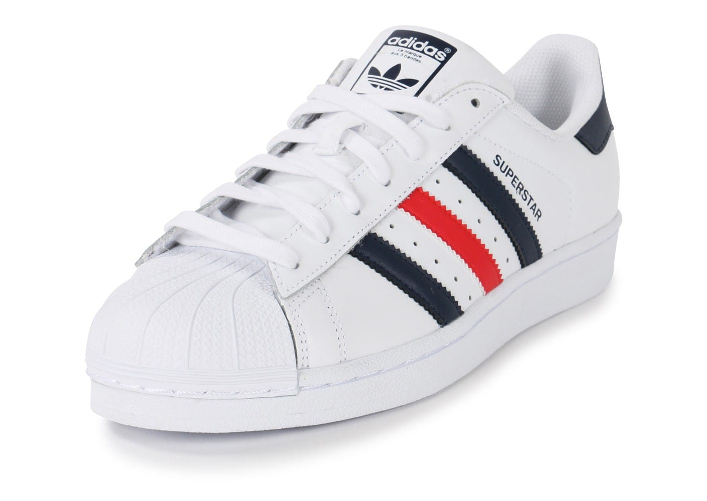 adidas superstar blanche bleu rouge